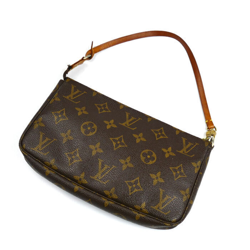 Louis Vuitton Pochette Accessoires Monogram Pouch Canvas Leather Brown